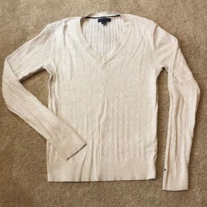 Tommy Hilfiger Cable Knit V-Neck Sweater, Size Medium